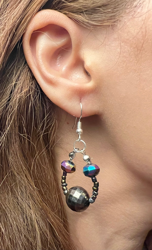 Black Rose Bud Earrings