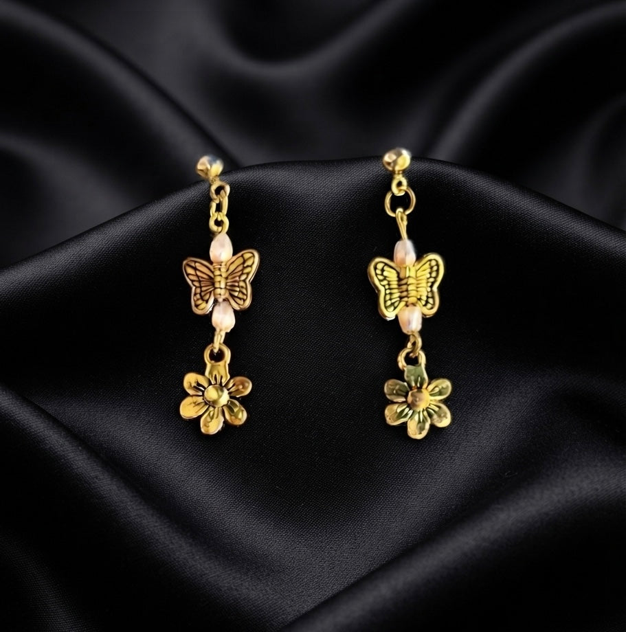 Butterfly & Flower Earrings