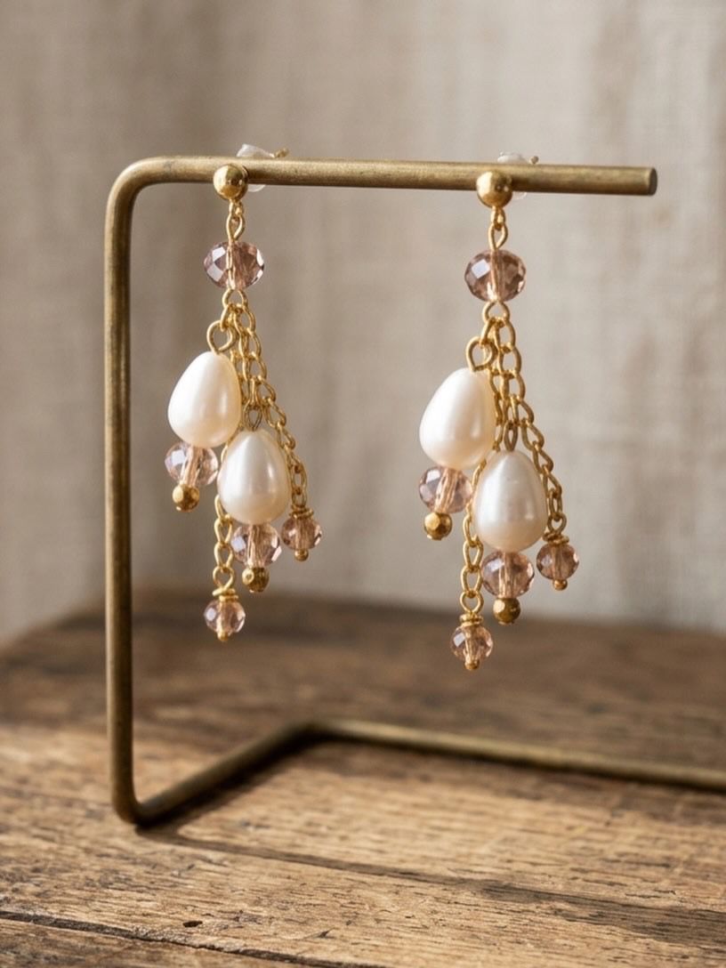 Kehkashan Filigree Cluster Drop Earrings